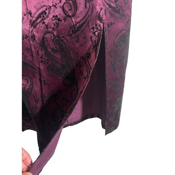 Vtg Fashion Bug S Purple Black Velvet Burnout Maxi Skirt Witchy Whimsigoth Vamp - Picture 3 of 6